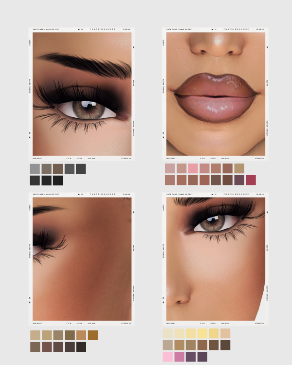 Mix FACECARD makeup set by simsfinds - The Sims 4 Custom Content