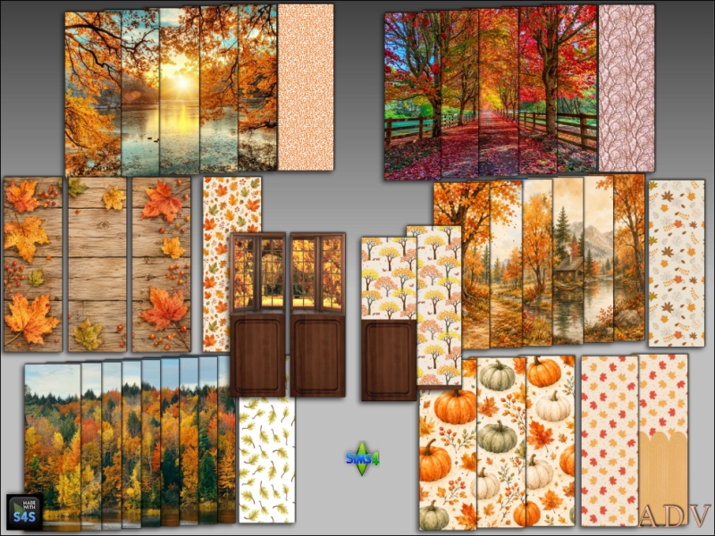 Alpha Fall wallpapers by artedellavita_mabra - The Sims 4 Custom Content