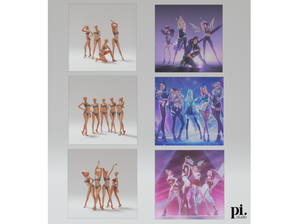 Alpha KDA POSEPACK - The Sims 4 Custom Content