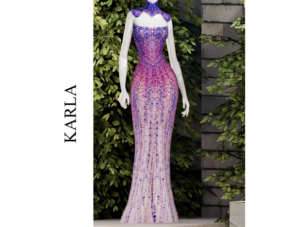 Sims 4 KARLA GOWN by chromaticcouture