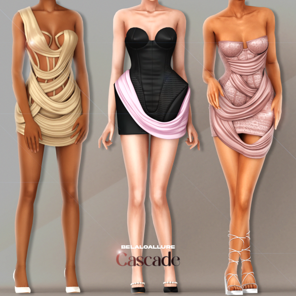 Alpha Belaloallure_Cascade collection by simsfinds - The Sims 4 Custom Content