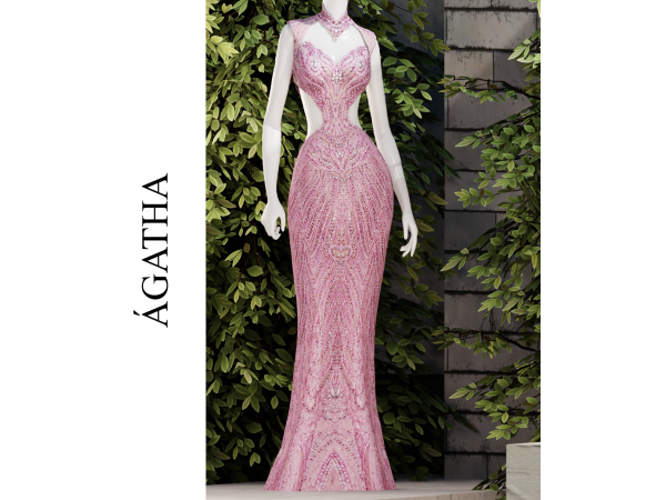 Sims 4 ÁGATHA GOWN by chromaticcouture