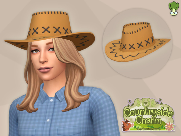 Sims 4 Countryside Charm - Suede Cowboy Hat