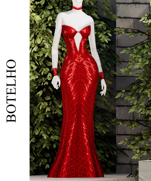 Alpha BOTELHO GOWN by simsfinds - The Sims 4 Custom Content