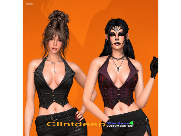 Alpha Clintdeep Alena Halter Faux - The Sims 4 Custom Content