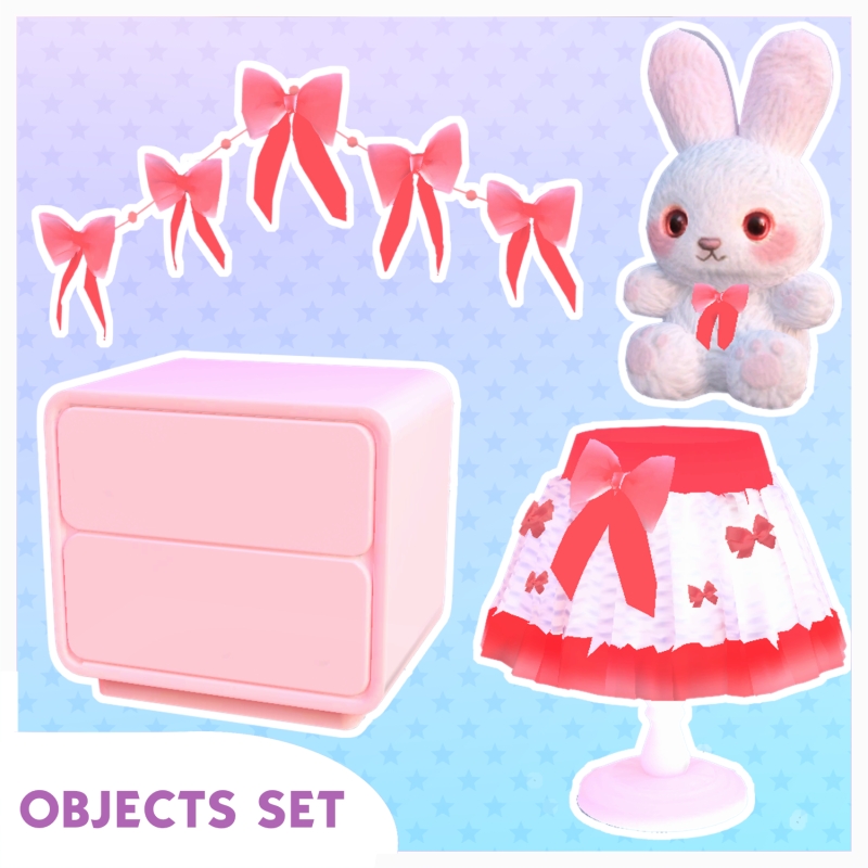 Maxis Match Bows Bedroom Set by lunoluma - The Sims 4 Custom Content