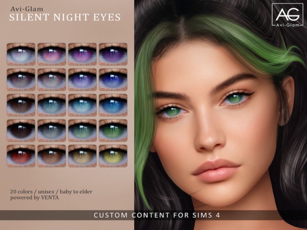 Sims 4 Avi-Glam - Silent Night Eyes by VentaStudio