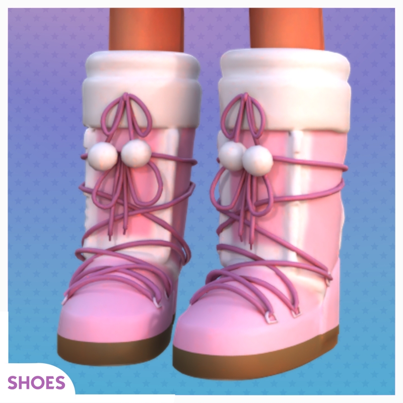 Maxis Match PomPom Puffer Boots by lunoluma - The Sims 4 Custom Content