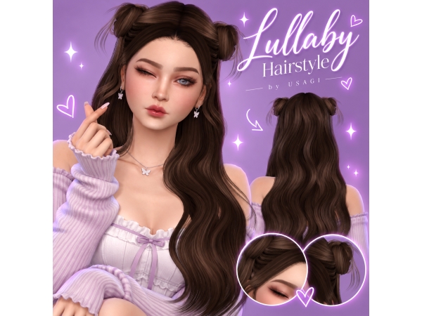 Sims 4 USAGI - Lullaby Hair - Right