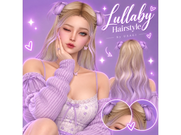 Sims 4 Lullaby Hair - Back