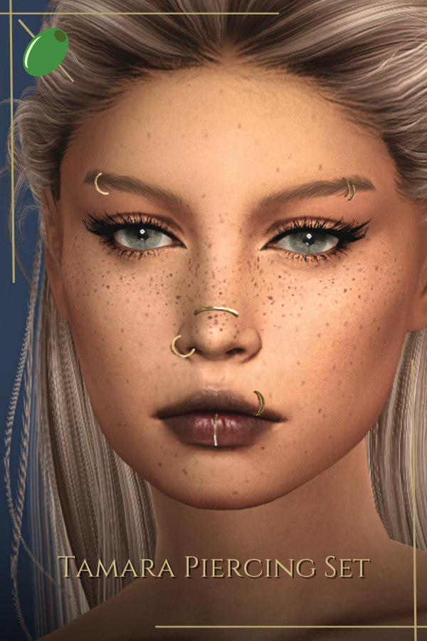 Alpha Tamara Facial Piercing Set by pitted0live - The Sims 4 Custom Content