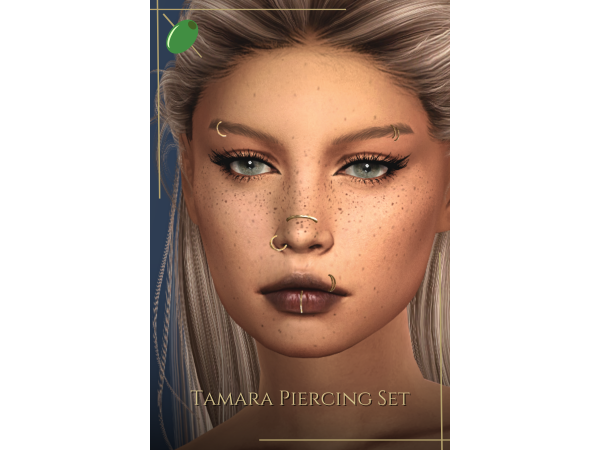Alpha Tamara Facial Piercing Set - The Sims 4 Custom Content