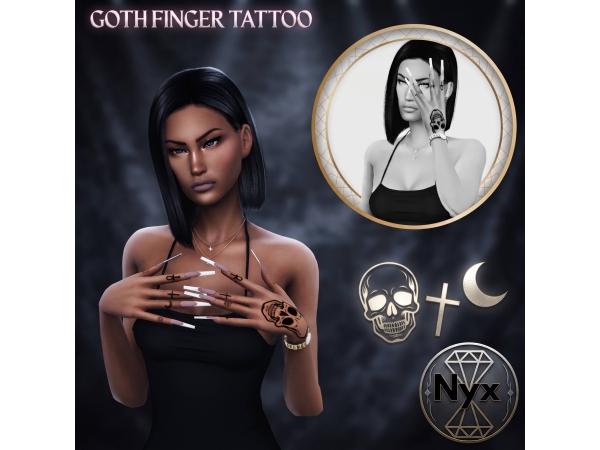 Sims 4 Goth finger tattoo