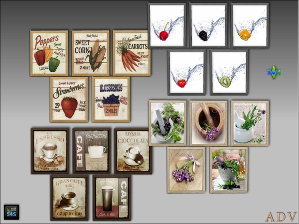 Sims 4 Kitchen paintings