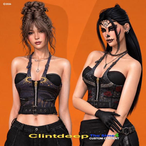 Alpha Clintdeep Fenya Halter Top by clintdeep - The Sims 4 Custom Content