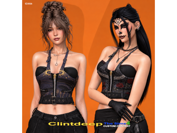 Alpha Clintdeep Fenya Halter Top - The Sims 4 Custom Content