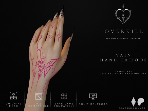 Sims 4 Vain hand tattoos