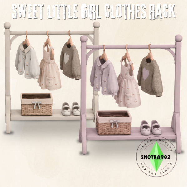 Maxis Match Sweet Little Girl Clothes Rack by simsfinds - The Sims 4 Custom Content