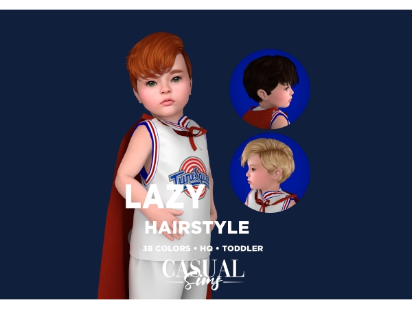 Alpha Lazy Hairstyle Toddlers - The Sims 4 Custom Content
