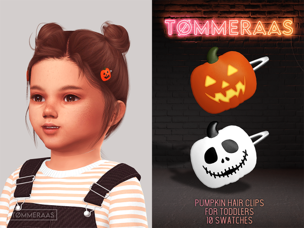 Sims 4 TØMMERAAS | Pumpkin Hair Clips for Toddlers