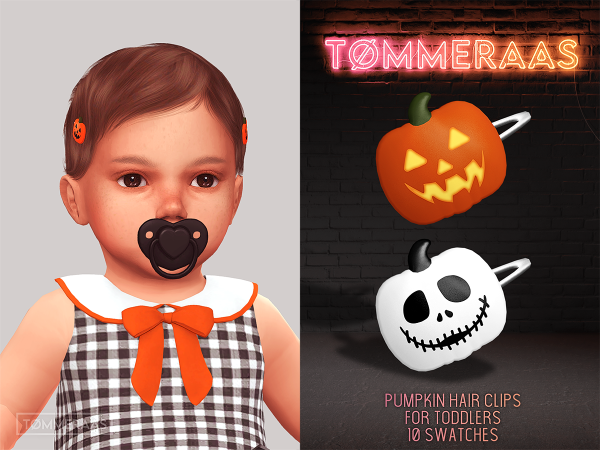 Sims 4 TØMMERAAS | Pumpkin Hair Clips for Infants