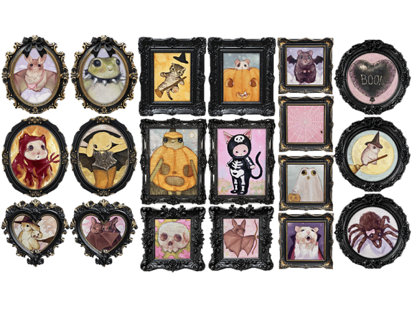 Mix Spooky Halloween Paintings Set by Miltonia - The Sims 4 Custom Content
