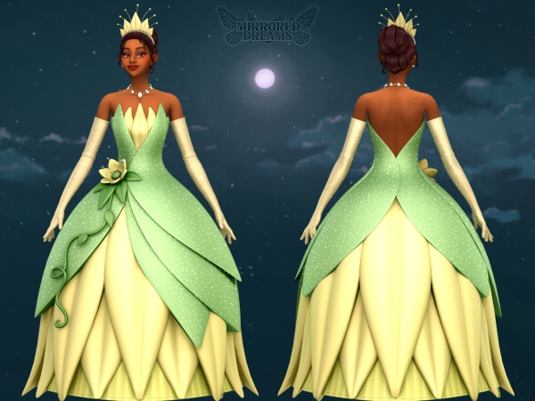 Mix Tiana's Dress by mirroreddreamscc - The Sims 4 Custom Content