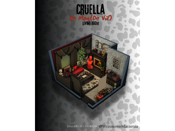Sims 4 Cruella De Vil - Room & Sim