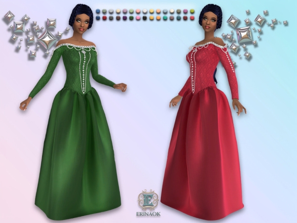 Mix ErinAOK Women's Marie Louise Gown 101926 - The Sims 4 Custom Content