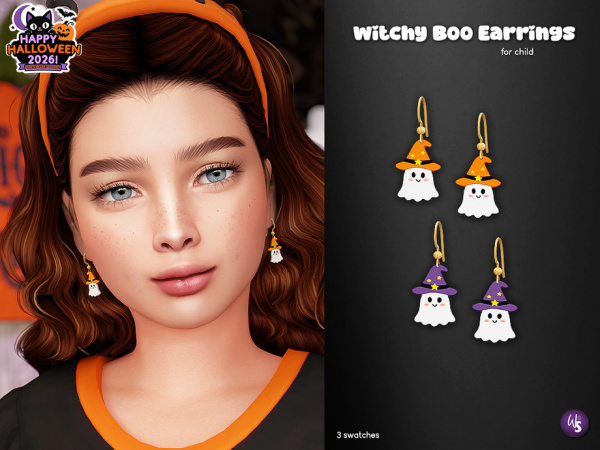 Sims 4 Witchy Boo Earrings for child by WisteriaSims
