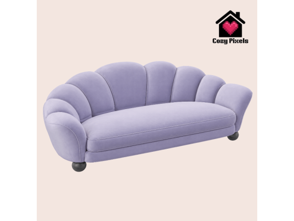 Sims 4 Velvet Sofa By CozyPixels01