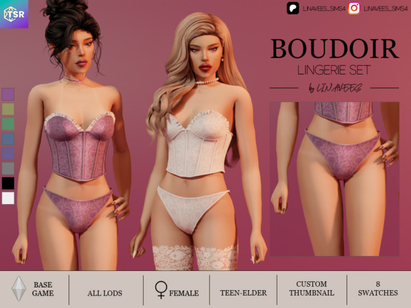 Alpha BOUDOIR LINGERIE PANTIES by thesimsresource - The Sims 4 Custom Content