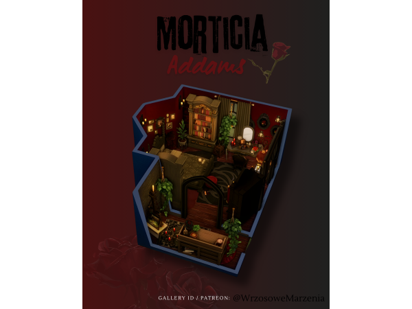 Sims 4 Morticia Addams - Room & Sim