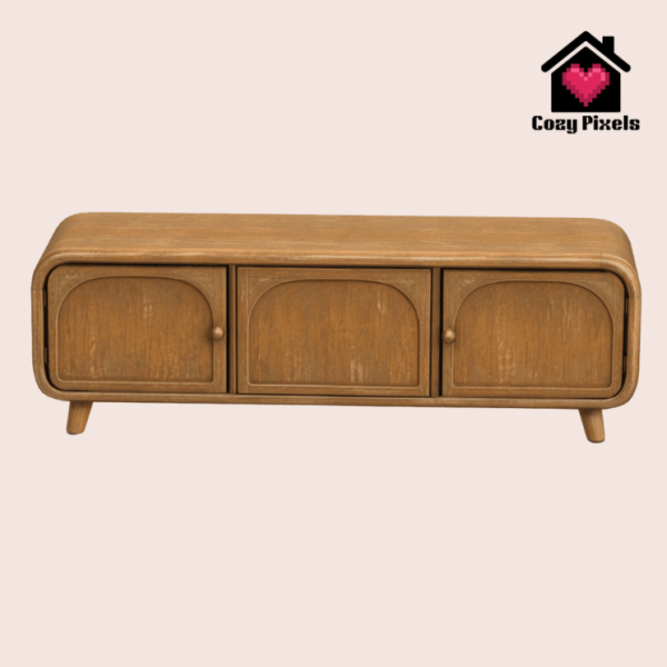 Maxis Match Wooden Vintage TV Stand by simsfinds - The Sims 4 Custom Content