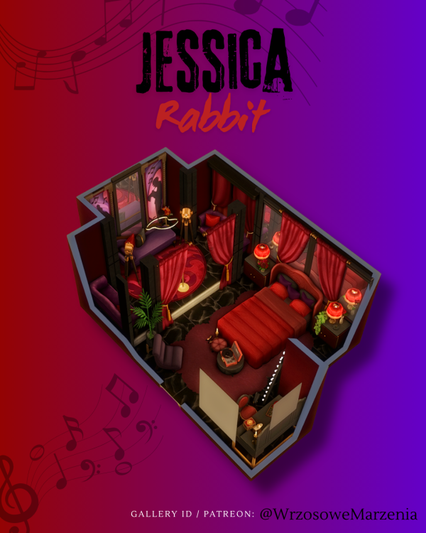 Maxis Match Jessica Rabbit Room Sim by wrzosowemarzenia - The Sims 4 Custom Content