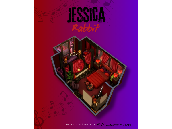 Sims 4 Jessica Rabbit - Room & Sim