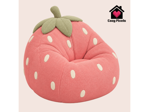 Sims 4 Strawberry Bean Bag By CozyPixels01