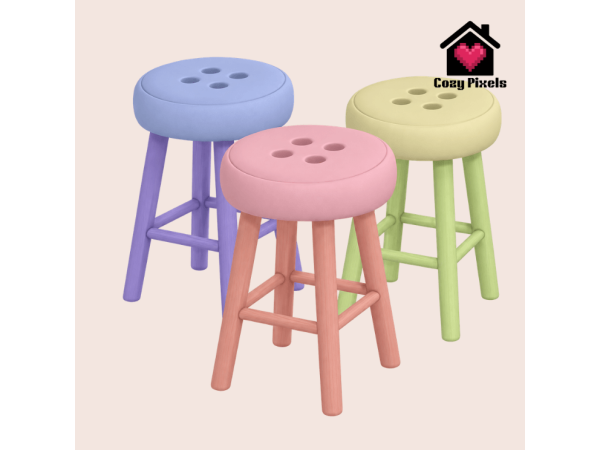Sims 4 Button Stool By CozyPixels01