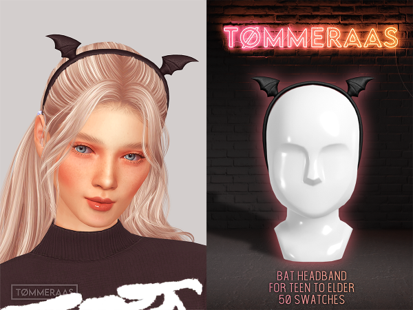 Sims 4 TØMMERAAS | Bat Headband for Teen To Elder