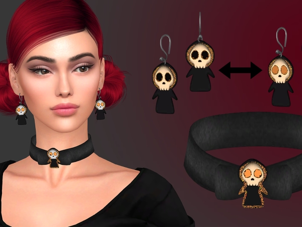 Sims 4 Little Grim Reaper Jewelry Set