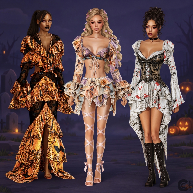 Alpha Gothic Lace Up Corset Ruffle Dress by cool_content_star - The Sims 4 Custom Content