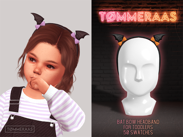 Sims 4 TØMMERAAS | Bat Bow Headband for Toddler