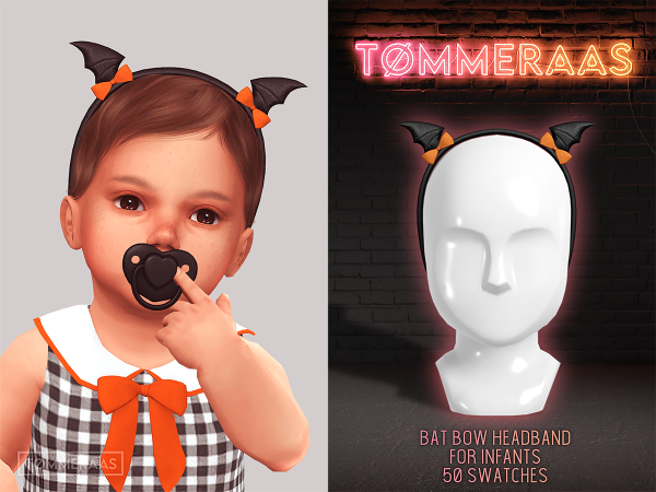 Sims 4 TØMMERAAS | Bat Bow Headband for Infant