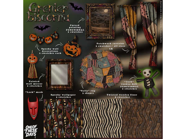 Sims 4 OOTD - BuildBuy - Grenier Biscornu