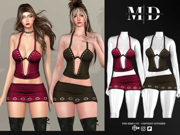 Sims 4 Marian - Y2K two-piece set