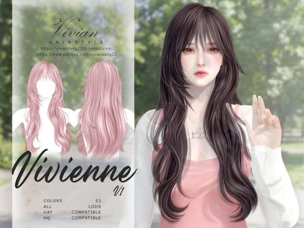Sims 4 Vivienne - Hairstyle v1 by VivianDang