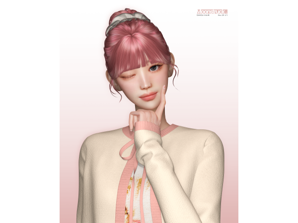 Sims 4 [SIMS4] HAIR NO.025 V1 by MoonstrucK_3D