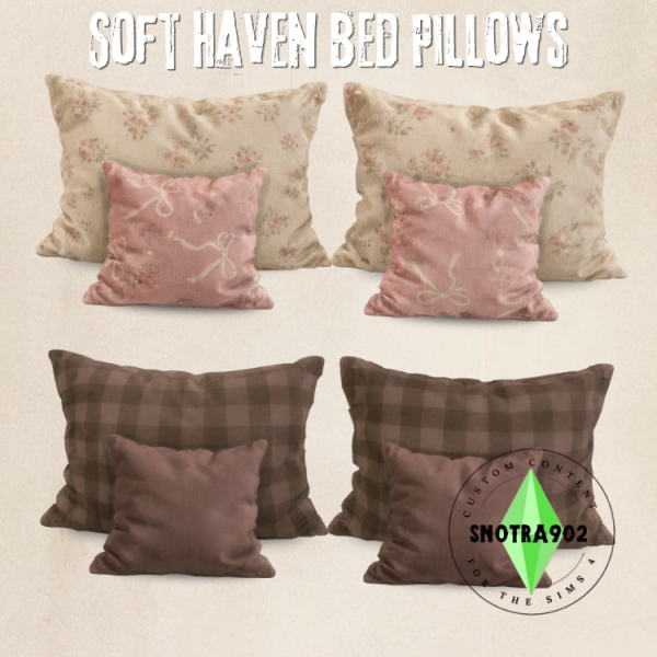Mix Soft Haven Bed Pillows by simsfinds - The Sims 4 Custom Content