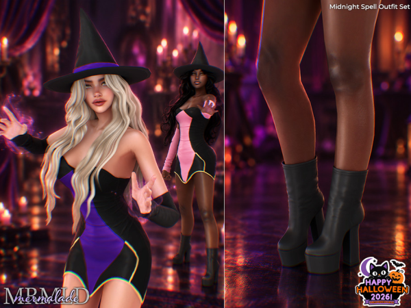 Sims 4 Midnight Spell Outfit Set