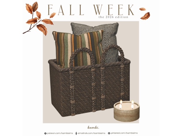 Sims 4 fall week: wicker basket and marble candle